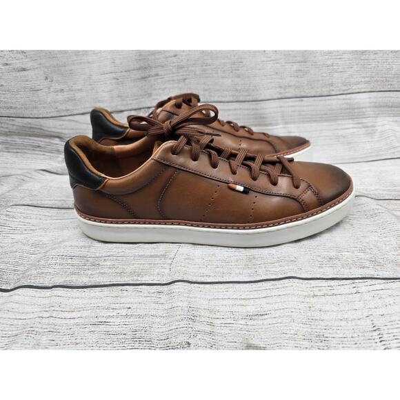 Allen Edmonds ALPHA Leather Lace-Up Low-Top Sneakers 10.5 D Luggage Tan (508N)